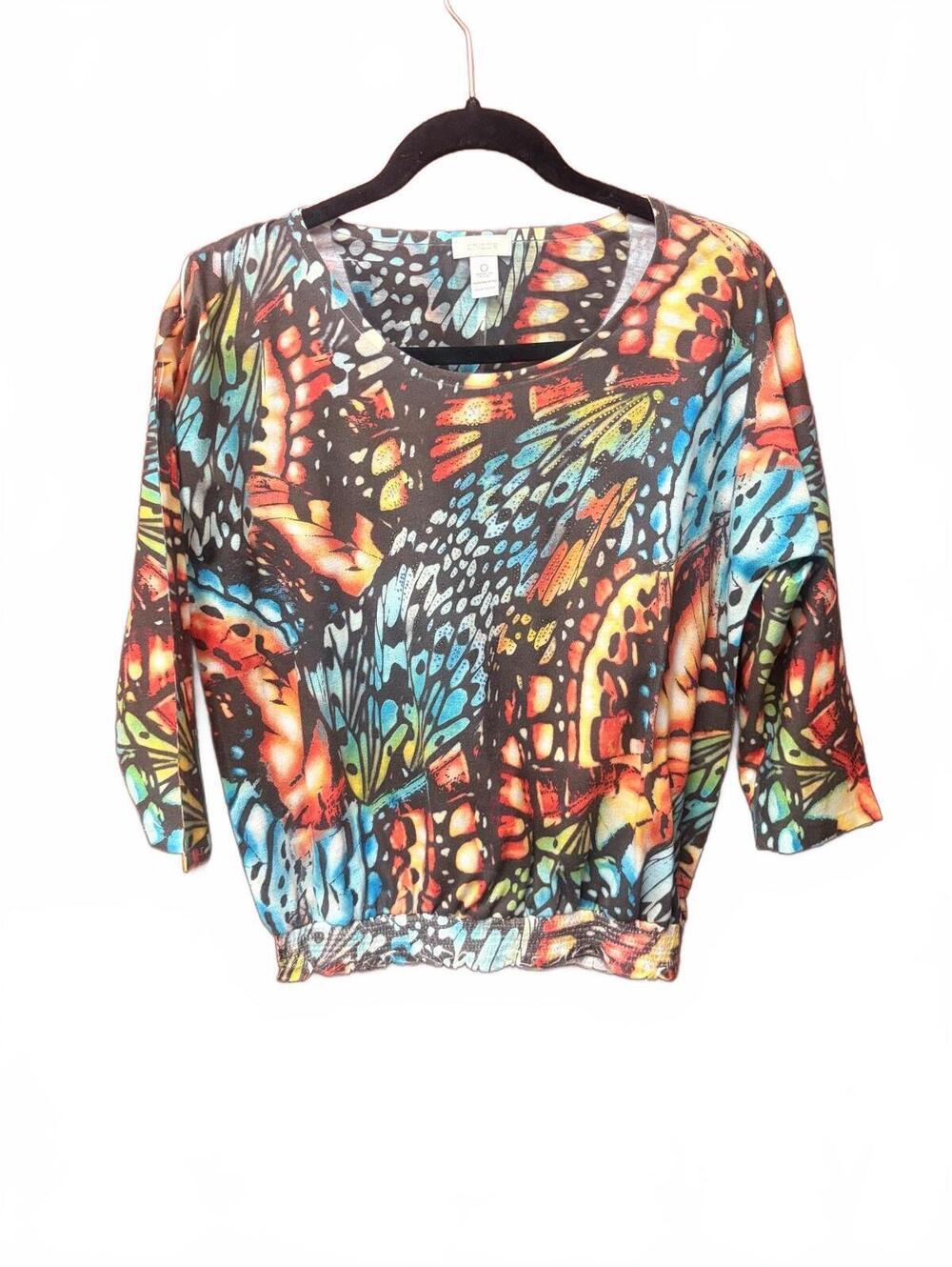 Beautiful  Chicos butterfly shirt